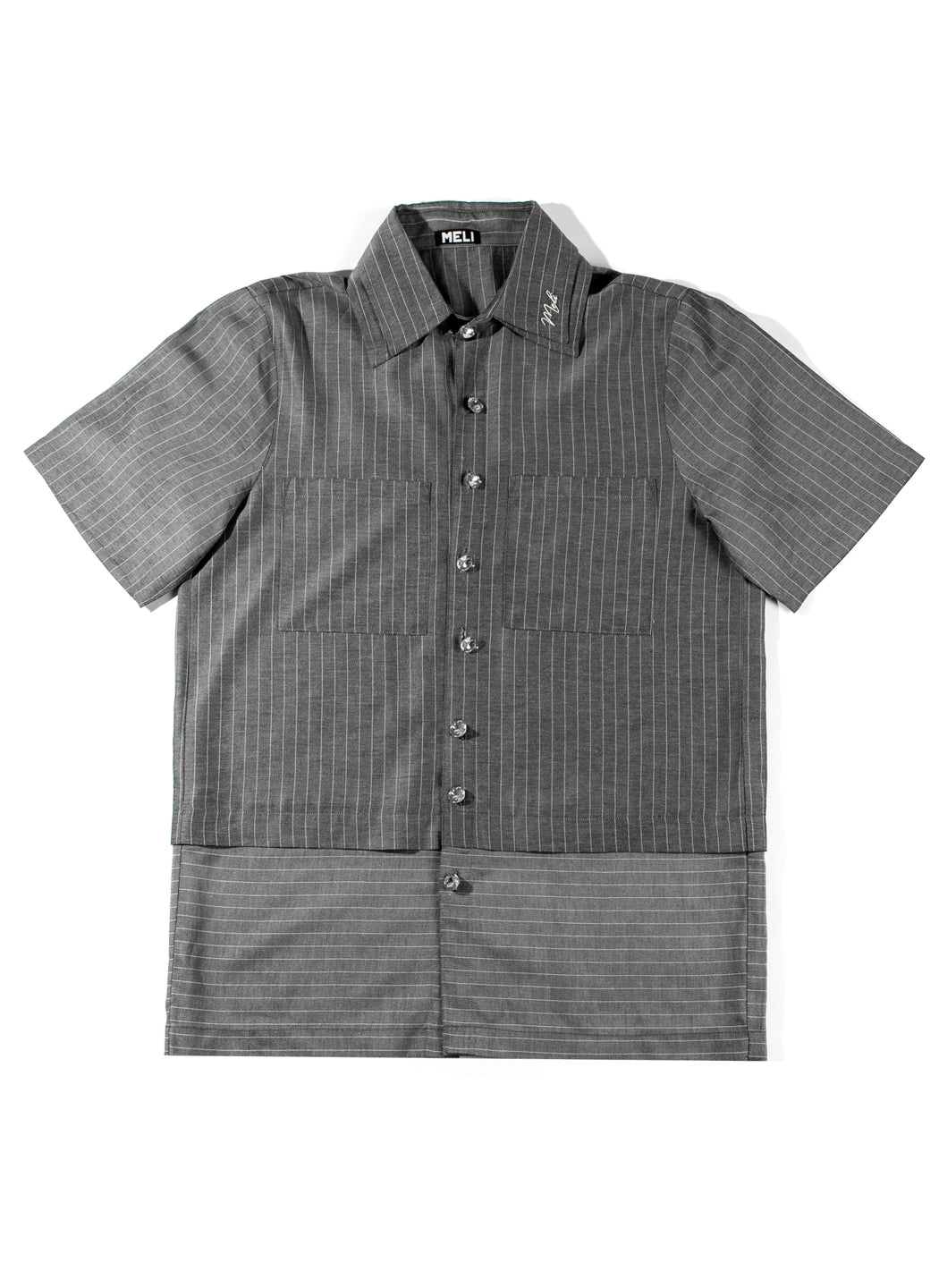 PINSTRIPE BUTTON-UP