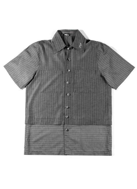 PINSTRIPE BUTTON-UP