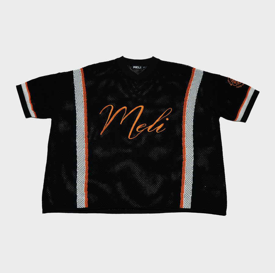 MELI MESH JERSEY — BLACK