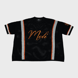 MELI MESH JERSEY — BLACK