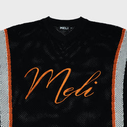 MELI MESH JERSEY — BLACK