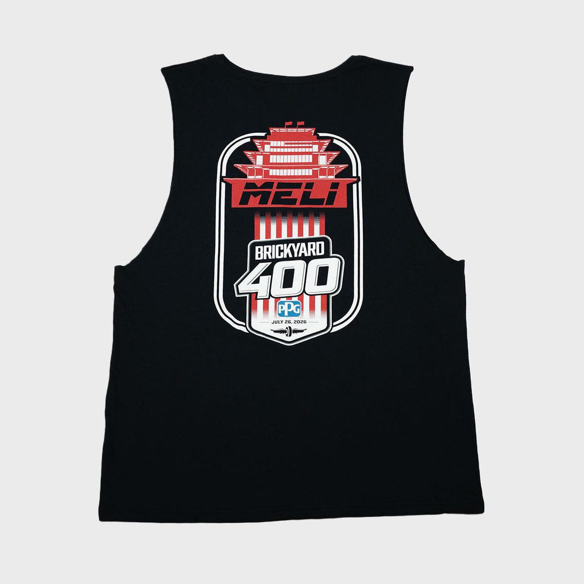 MELI x Brickyard Tank Top in navy blue, back