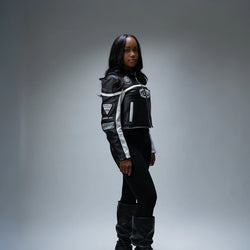 MELI CROPPED MOTO LEATHER JACKET