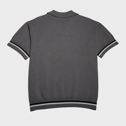 MELI ZIP POLO — Charcoal Gray