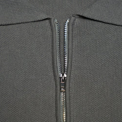 MELI ZIP POLO — Charcoal Gray