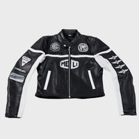 MELI CROPPED MOTO LEATHER JACKET