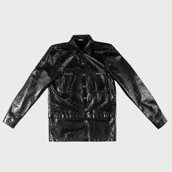 MELI STARGAZE LEATHER LONG SLEEVE BUTTON-UP