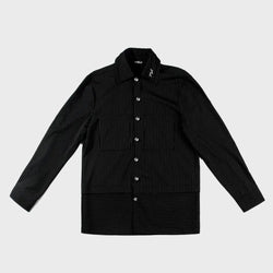 PINSTRIPE LONG SLEEVE BUTTON-UP