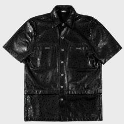 MELI STARGAZE LEATHER BUTTON-UP