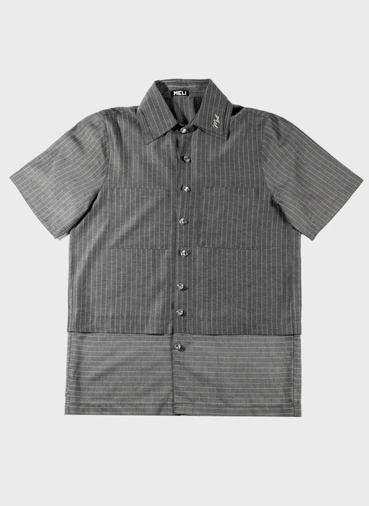 PINSTRIPE BUTTON-UP