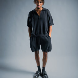 MELI KNIT SHORT — BLACK — Male model