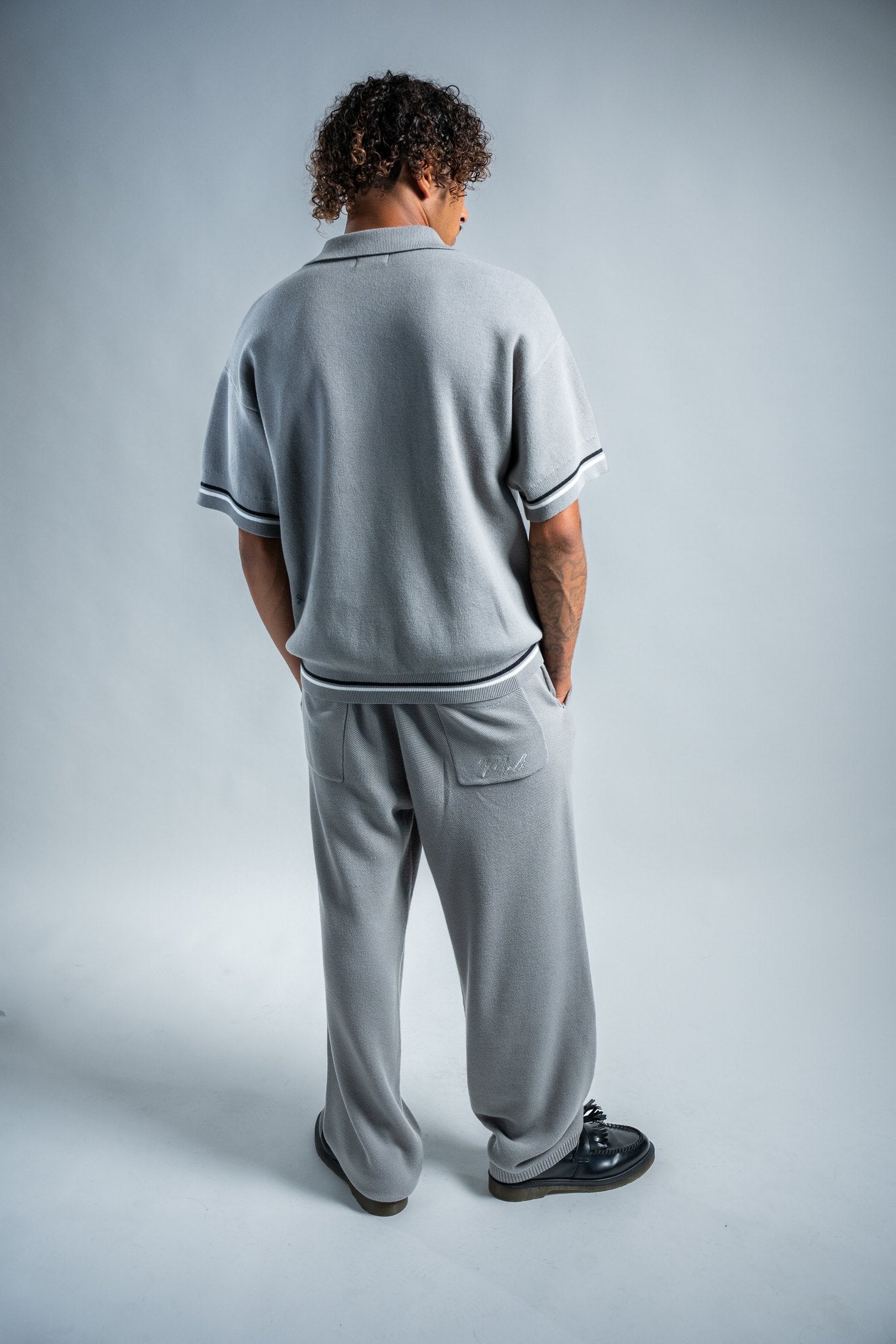 MELI ZIP POLO — Charcoal Gray — Male model