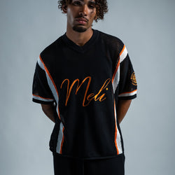 MELI MESH JERSEY — BLACK — Male model