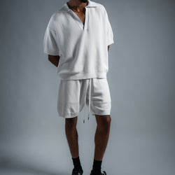 MELI KNIT SHORT — WHITE — Male model