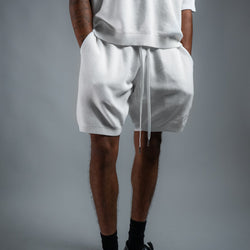 MELI KNIT SHORT — WHITE — Male model