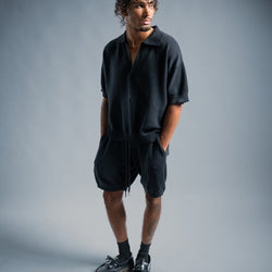 MELI KNIT SHORT — BLACK — Male model