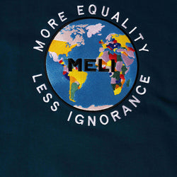 MELI Global Sweatsuit 3.0 in Atlantic, fully embroidered MELI Global map logo on the hoodie back