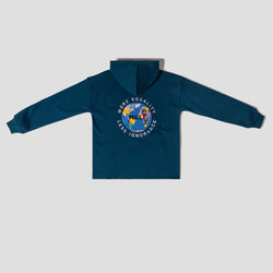 MELI Global Sweatsuit 3.0 in Atlantic, hoodie back with embroidered MELI Global map logo