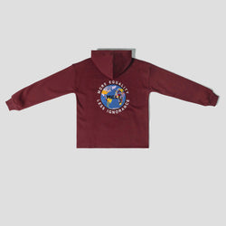 MELI Global Sweatsuit 3.0 in Crimson, hoodie back with embroidered MELI Global map logo