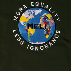 MELI Global Sweatsuit 3.0 in Olive, fully embroidered MELI Global map logo on the hoodie back