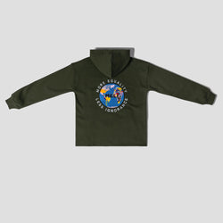 MELI Global Sweatsuit 3.0 in Olive, hoodie back with embroidered MELI Global map logo