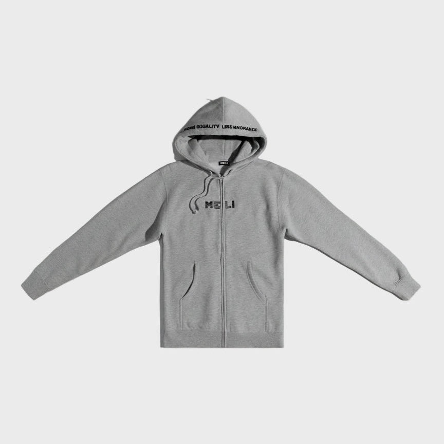 MELI Human Rights Zip Up Hoodie, front