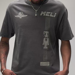 The MELI Circuit tee, worn and moving