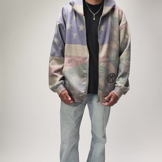 The MELI Homeland hoodie, worn and moving