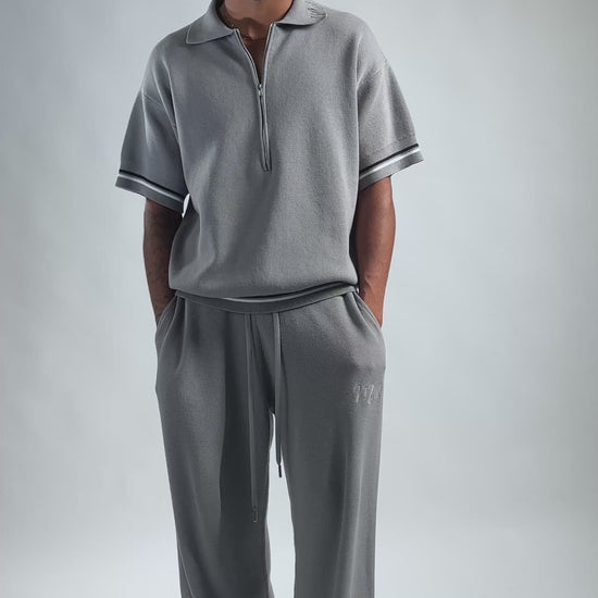 MELI ZIP POLO — Male_GreyPolo