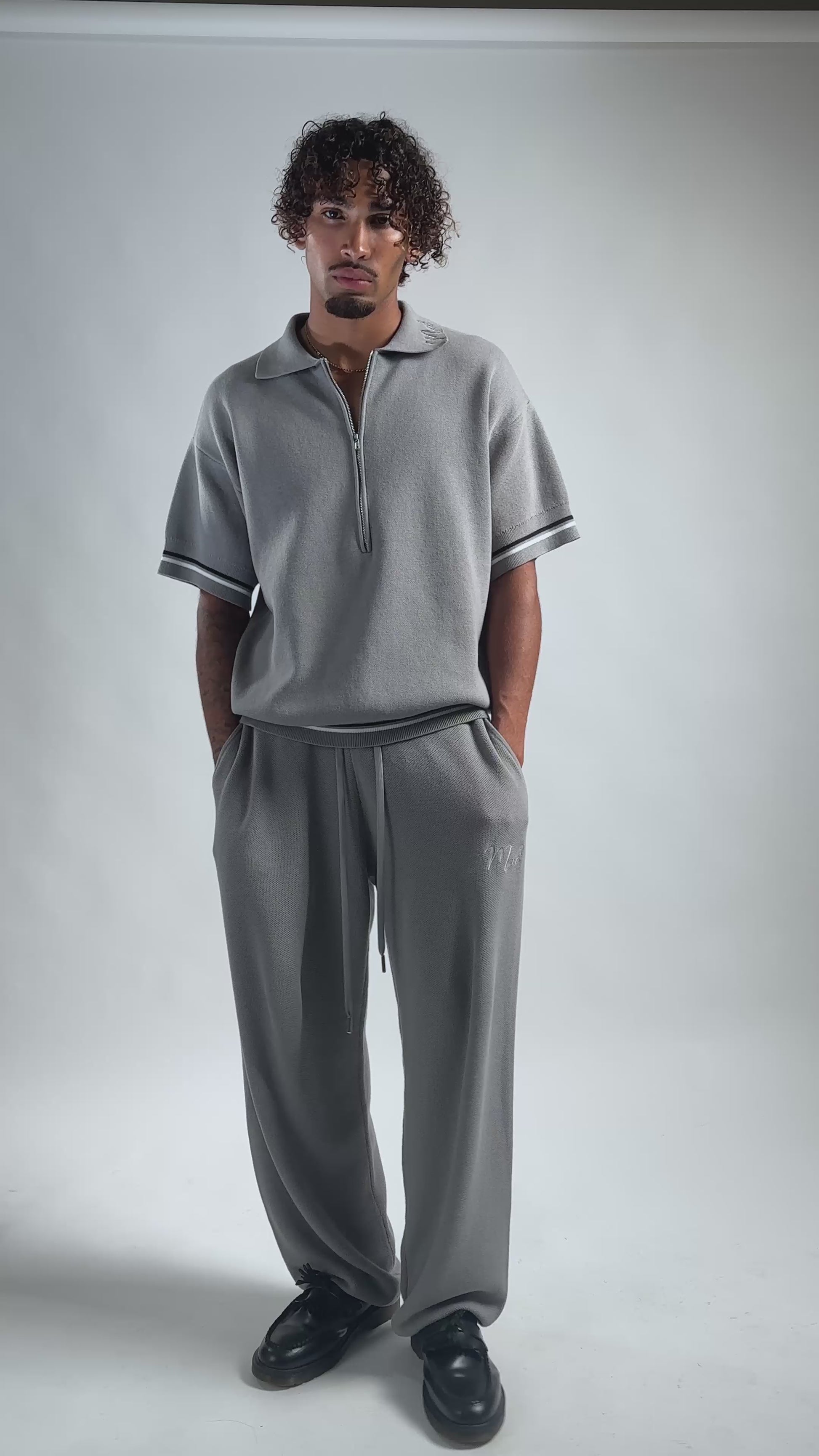 MELI ZIP POLO — Male_GreyPolo
