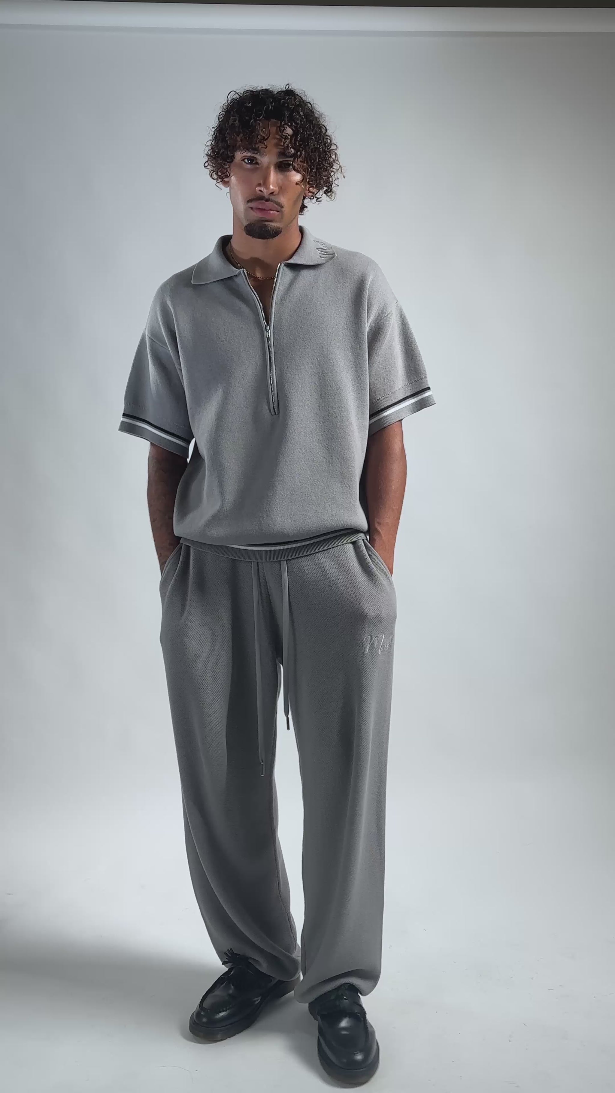 MELI ZIP POLO — Male_GreyPolo