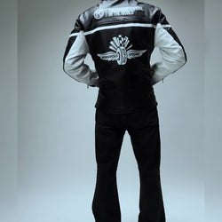 The MELI moto leather jacket, worn and moving