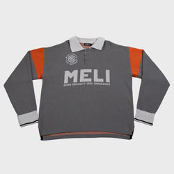 MELI Long Sleeve Rugby Polo in gray, front