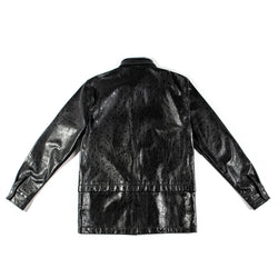 MELI STARGAZE LEATHER LONG SLEEVE BUTTON-UP