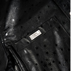 MELI STARGAZE LEATHER LONG SLEEVE BUTTON-UP