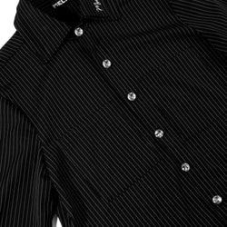 PINSTRIPE LONG SLEEVE BUTTON-UP