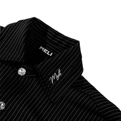 PINSTRIPE LONG SLEEVE BUTTON-UP