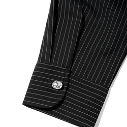 PINSTRIPE LONG SLEEVE BUTTON-UP