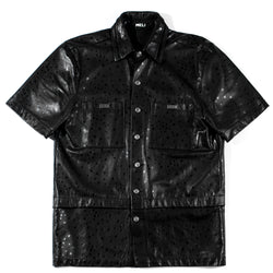 MELI STARGAZE LEATHER BUTTON-UP