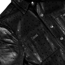 MELI STARGAZE LEATHER BUTTON-UP